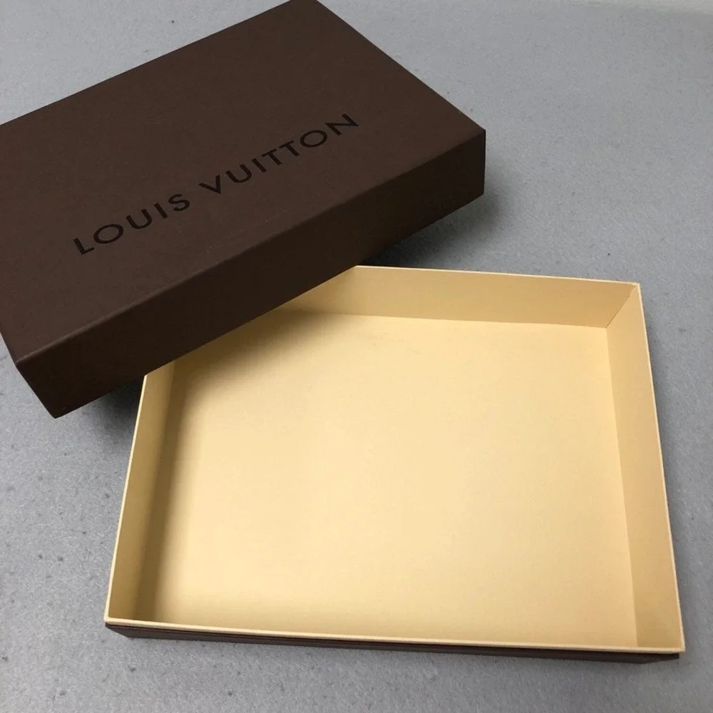 Louis Vuitton Shoe Box and Dust Bag Brown Yellow Packaging Set 13.25x9.5x4.5